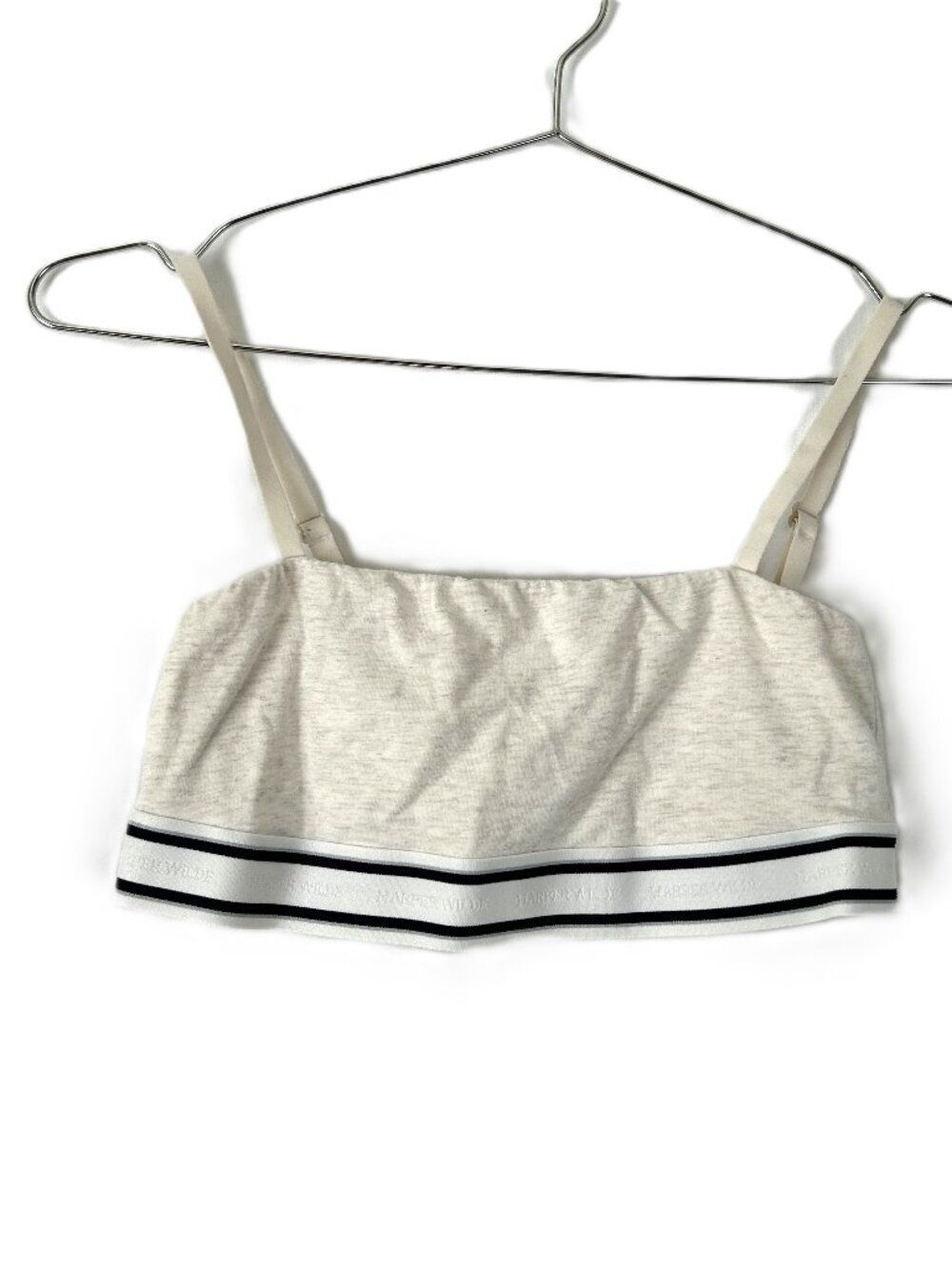 0383 Harper Wilde Training Sports Bra Girl's M Cream Stripes